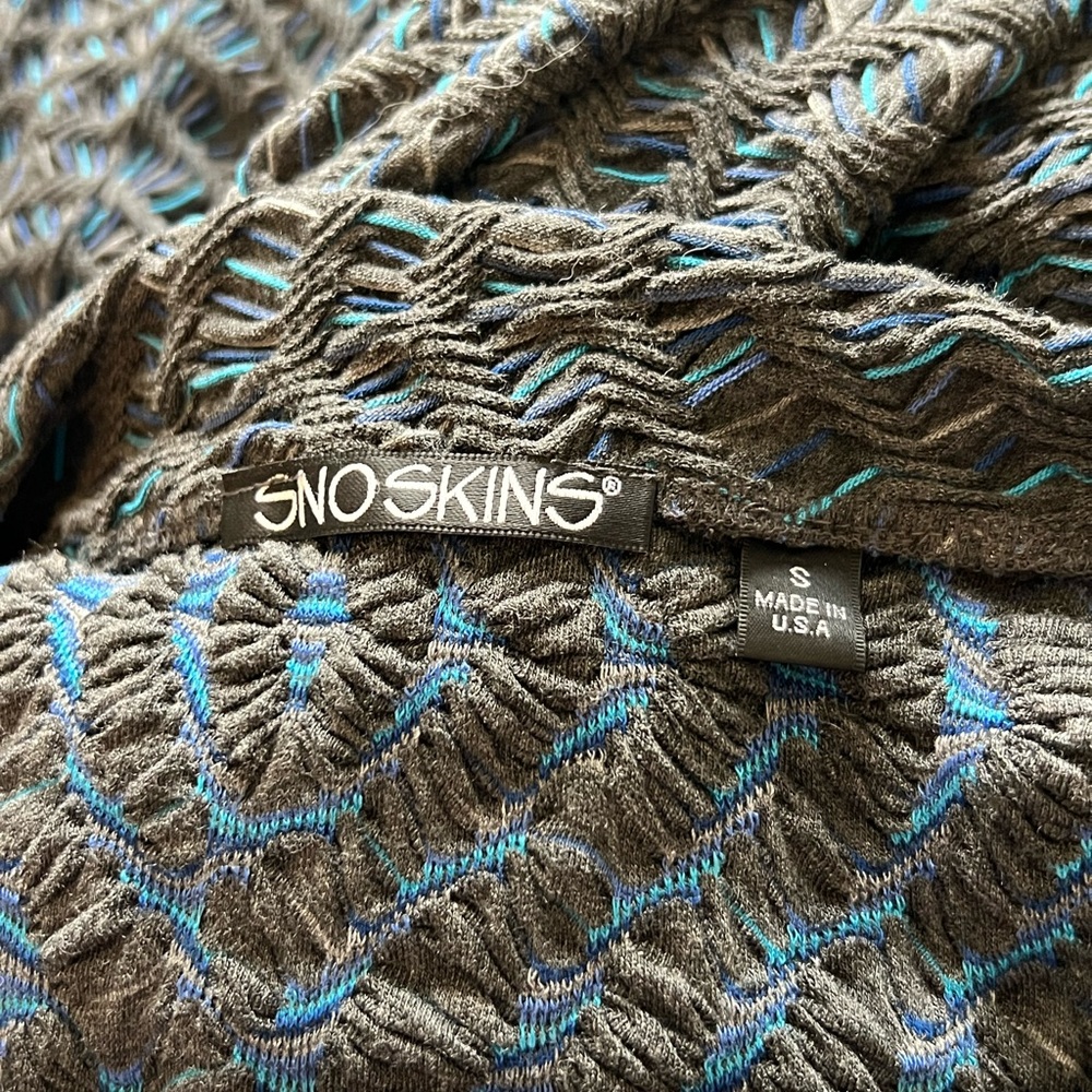 SNO SKINS grey and blue textured long sleeve sweater | small - Picture 6 of 7